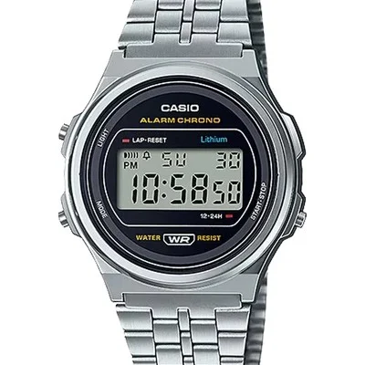 Casio Vintage A171WE-1A — silver dial, resin case