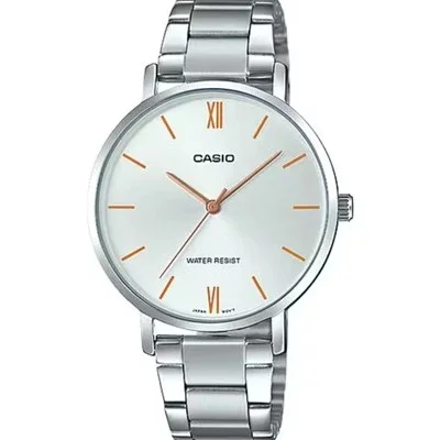 Casio Analog — White dial, steel case