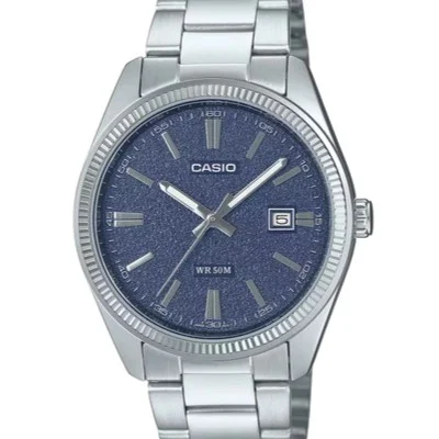 Casio MTP-1302D-2AV — blue dial, steel case