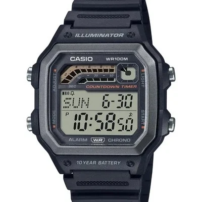 Casio WS-1600H-1AV — black dial, resin case