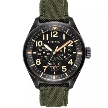 Citizen Eco-Drive — Red dial, steel case