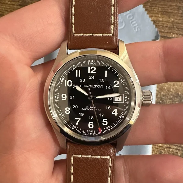 Hamilton Khaki Field — Black dial, steel case