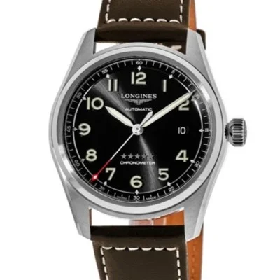 Longines Spirit — Black dial, steel case