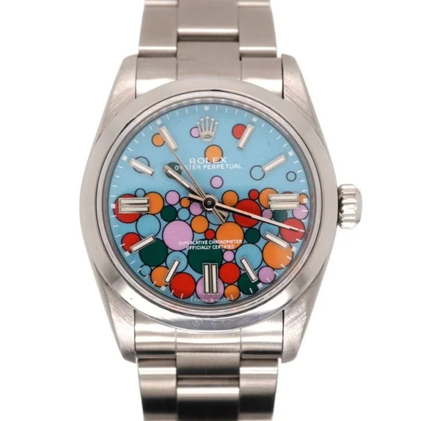 Rolex Oyster Perpetual — Black dial, steel case