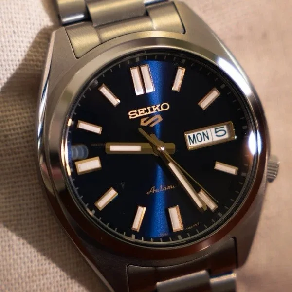 Seiko 5 Sports — Black dial, steel case