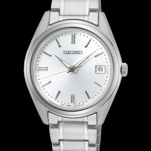 Seiko Quartz — White dial, steel case