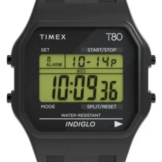 Timex T80 — Silver dial, steel case