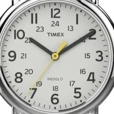 Timex Weekender — White dial, steel case